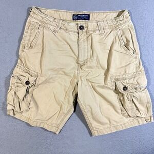 American Eagle Outfitters Mens Cargo Shorts Size 36 Beige Casual Skater Grunge‎